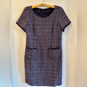 Talbots Tweed short sleeve shift Dress red blue white